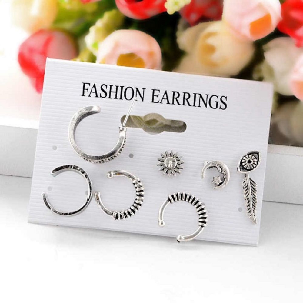 Hot Punk 2019 Sexy Ear Cuff Boho Stud Earring Set - Picture 3 of 5